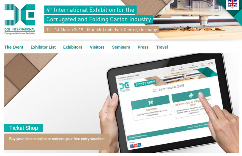 CCE International 2019  the International Exhibition for the Corrugated and Folding Carton Industry