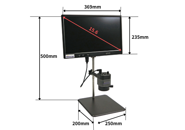 デジタルマイクロスコープCE210T-Aサイズ